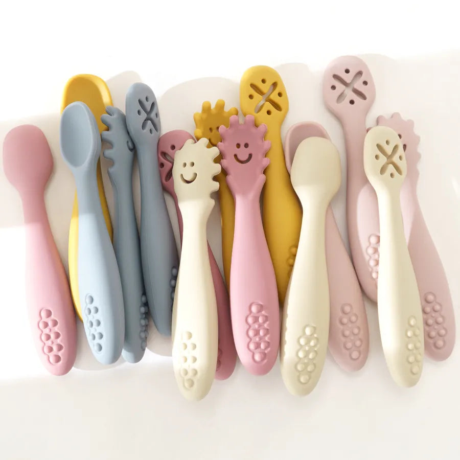Set de 3 Cucharas de Aprendizaje de Silicona para Niños Multivariante
