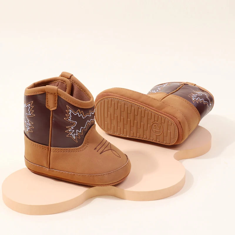 Botas de bebé estilo western suaves y transpirables