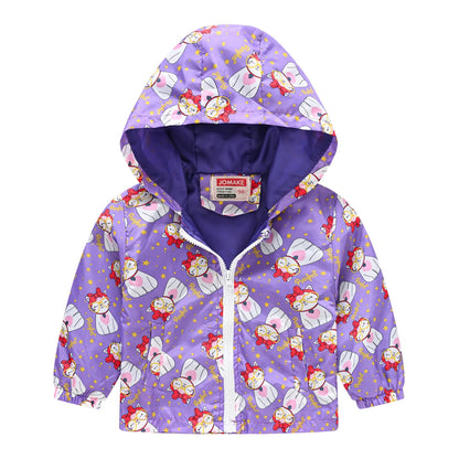 Chaqueta Cortavientos con Capucha y Cremallera para Niños Multivariante