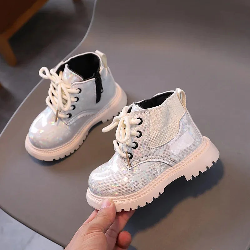 Bottes d'hiver scintillantes pour enfants de 1 à 7 ans