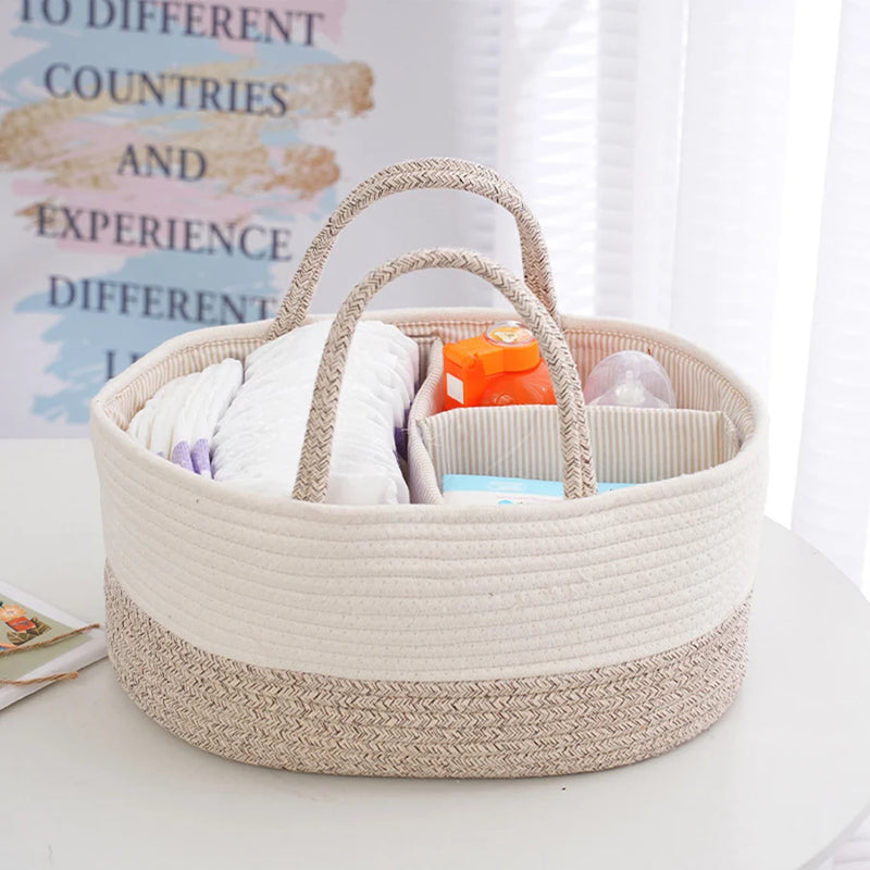 Multipurpose Nappy Basket with Compartments