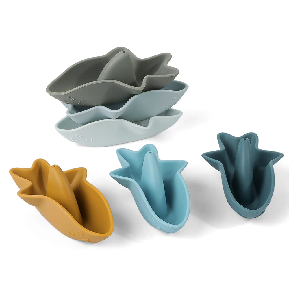 Giocattolo da Bagno Set di 3 Squali in Silicone Multivariante