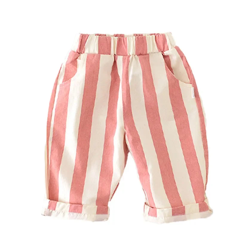 Kids Loose Striped Pants – Soft Casual Trousers