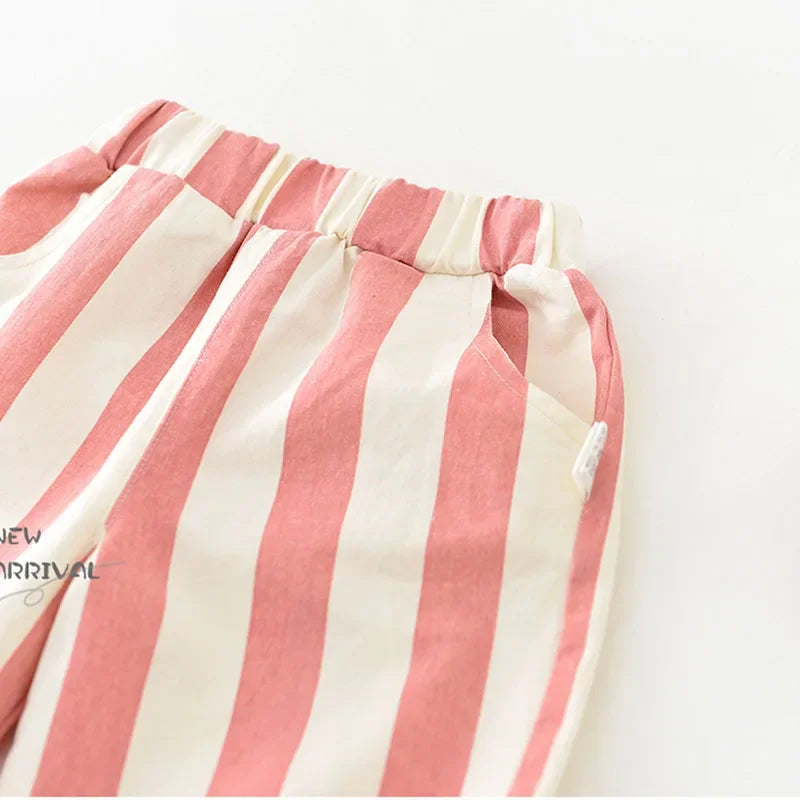 Kids Loose Striped Pants – Soft Casual Trousers