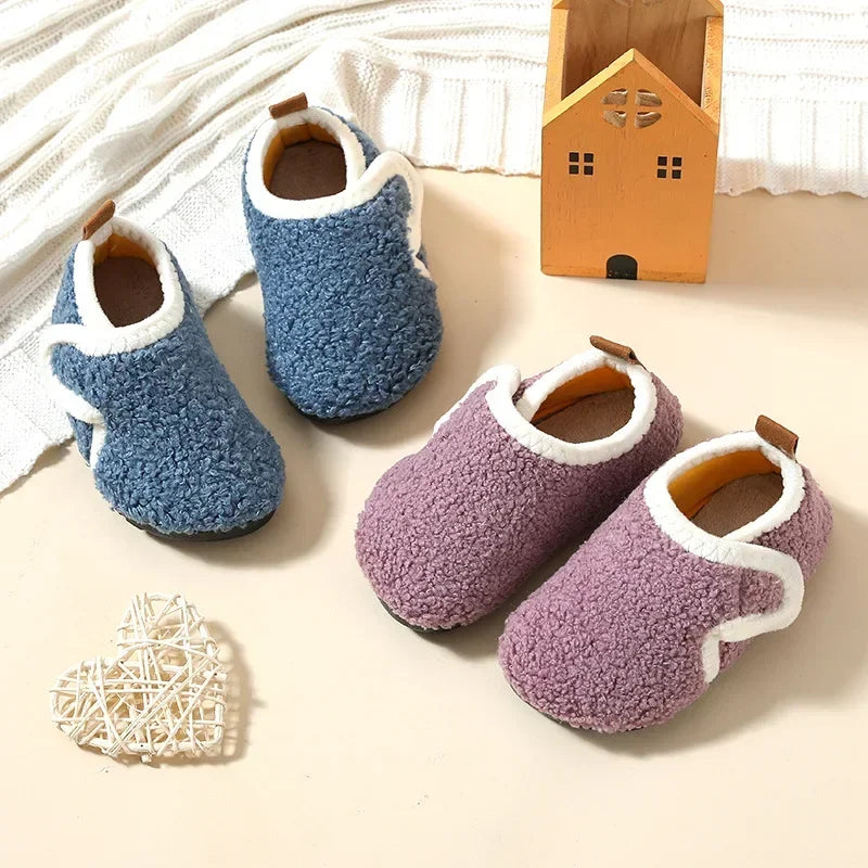 Cozy Plush Indoor Shoes – Anti-Slip (Ages 3–11)
