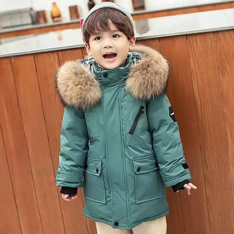 Kids Faux-Fur Winter Parka – Ages 5–12