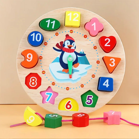 Gioco educativo Montessori Orologio in legno
