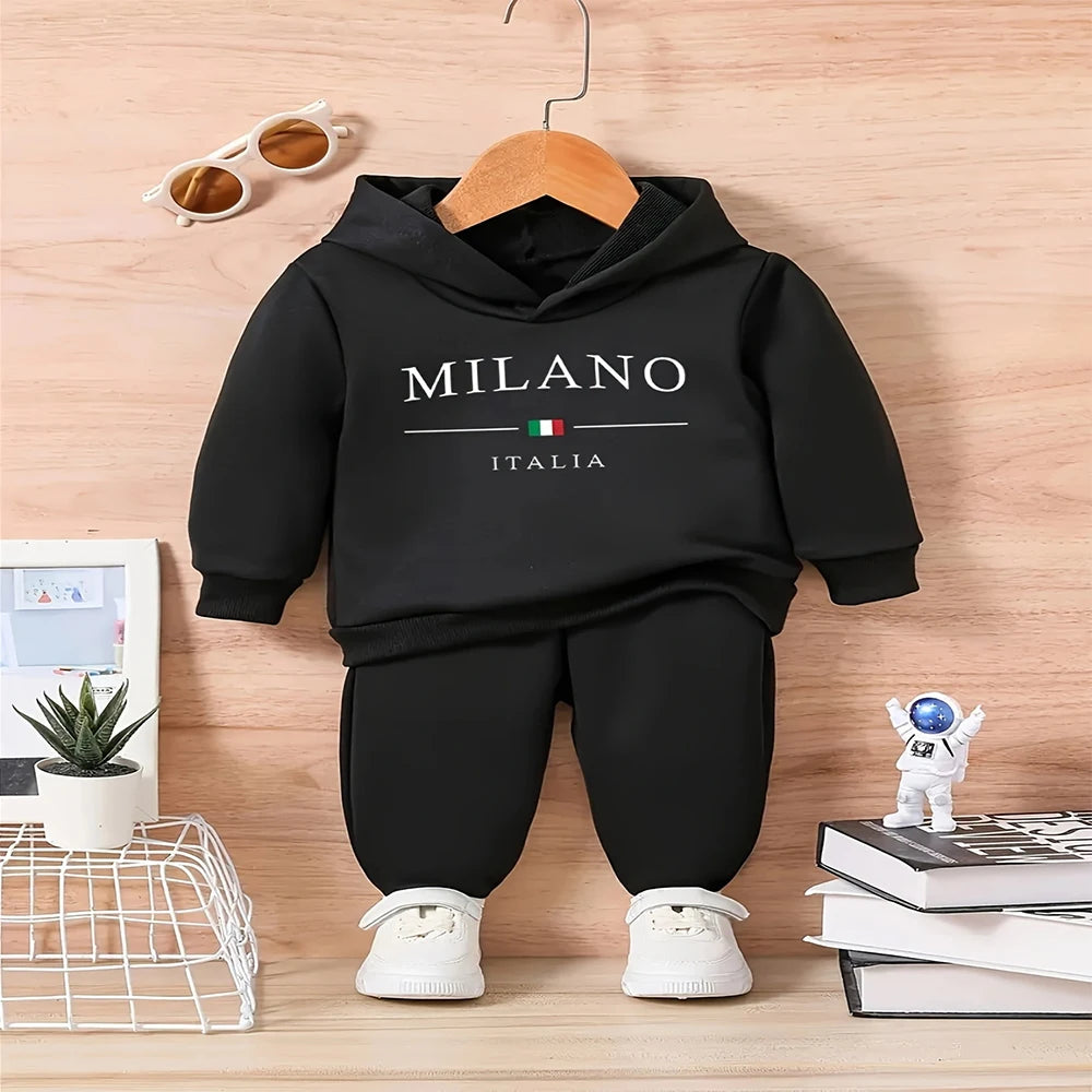 Baby Boys Fleece Hoodie Set – Ages 6M–3Y