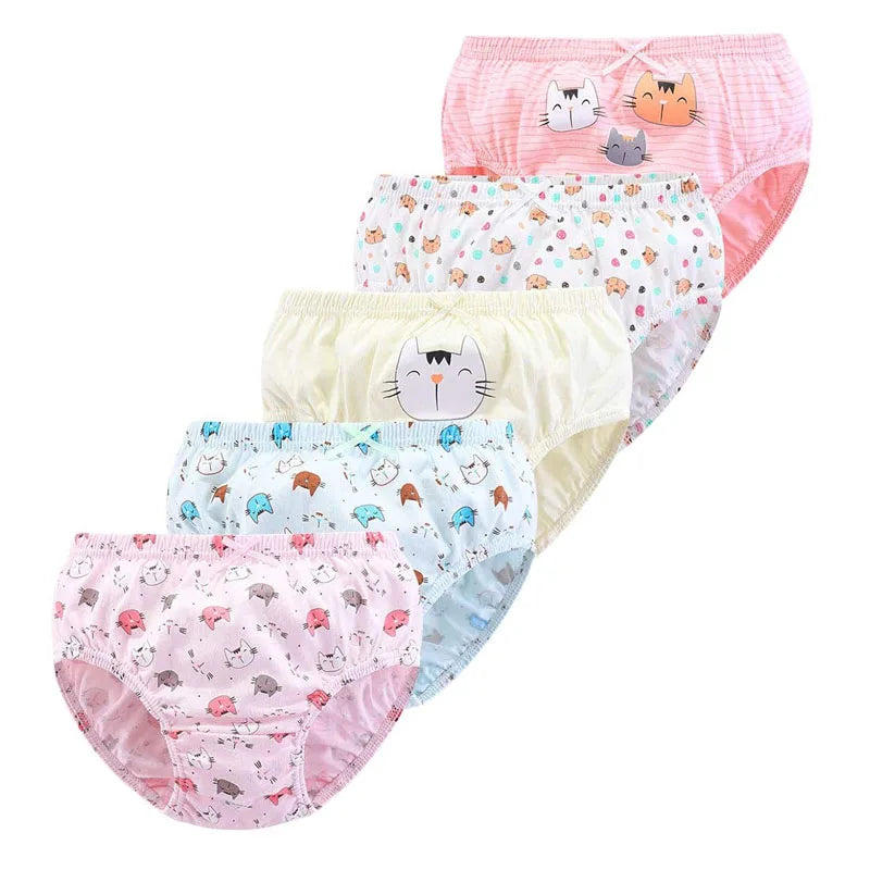 Girls Cotton Briefs 5-Pack – Ages 2–14