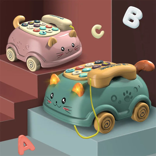 Telefono giocattolo musicale Montessori, gatto