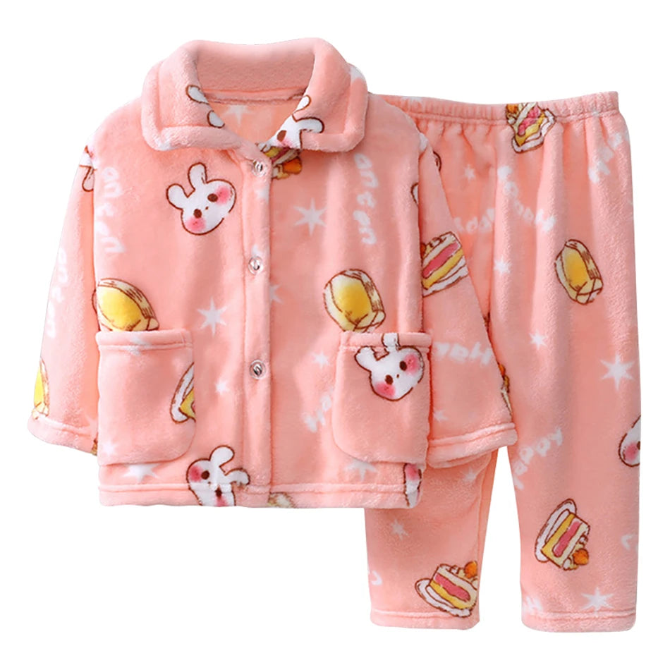 Pijama infantil de forro polar coral – Edades de 3 a 10 años