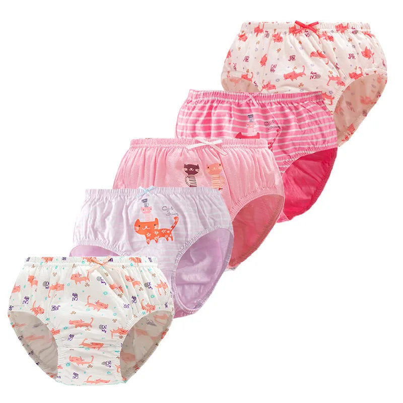 Girls Cotton Briefs 5-Pack – Ages 2–14