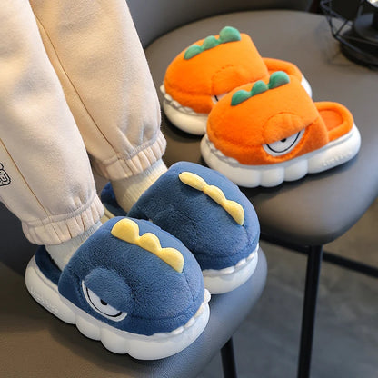 Pantuflas cálidas de dinosaurios para niños