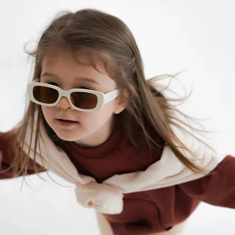 Kids Vintage Rectangle Sunglasses – UV400 Protection
