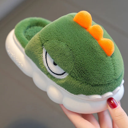 Pantuflas cálidas de dinosaurios para niños