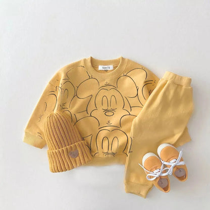 Conjunto de chándal de 2 piezas con sudadera y pantalón de dibujos animados para niños multivariante