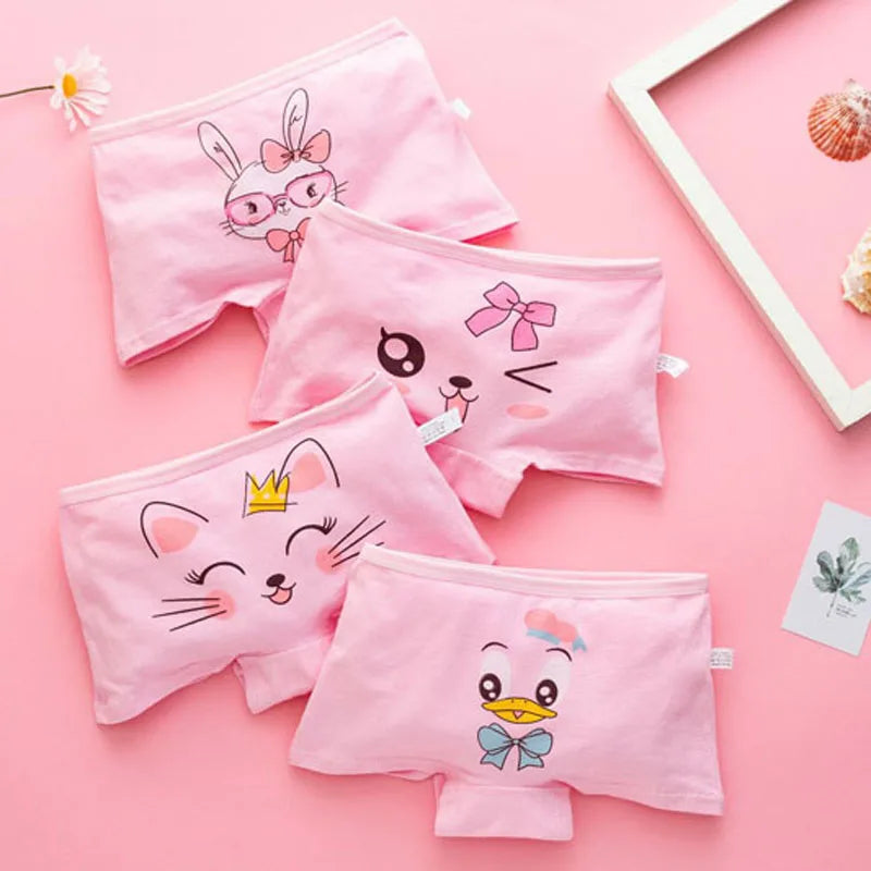 Girls Mermaid Cotton Boxer Pack 4 Pcs – Ages 2–10