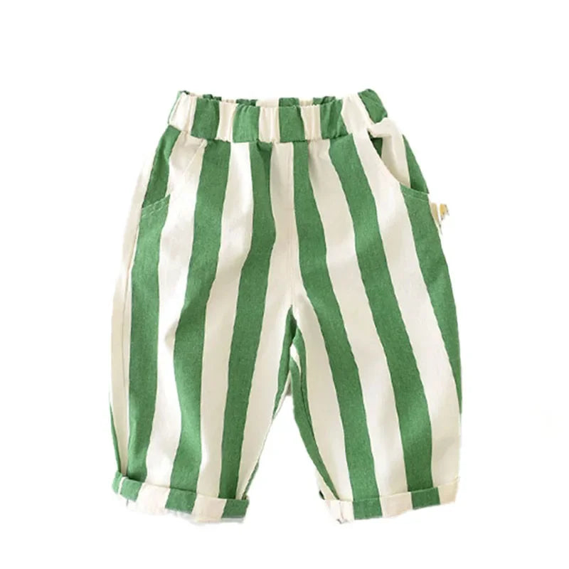 Kids Loose Striped Pants – Soft Casual Trousers