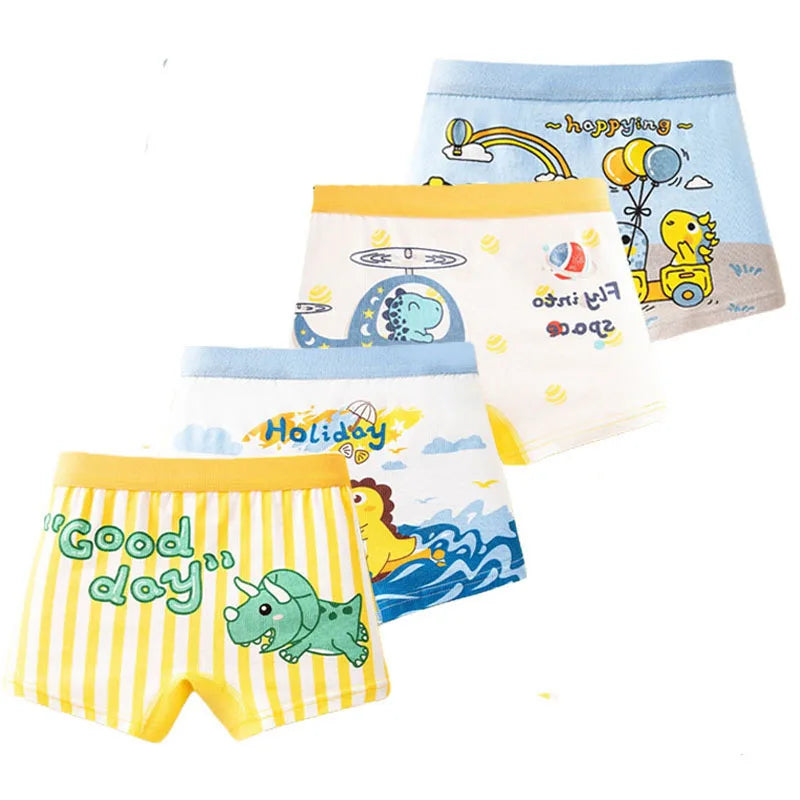 Baumwoll-Boxershorts für Jungen, 4er-Pack – Alter 3–14