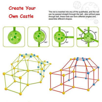 Tienda de campaña infantil de interior con bloques de construcción Creative Fort