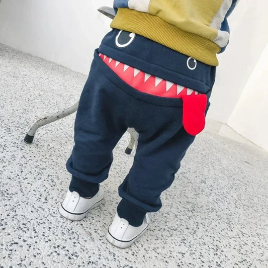 Toddler Shark Print Harem Pants – 6 Months–4 Years
