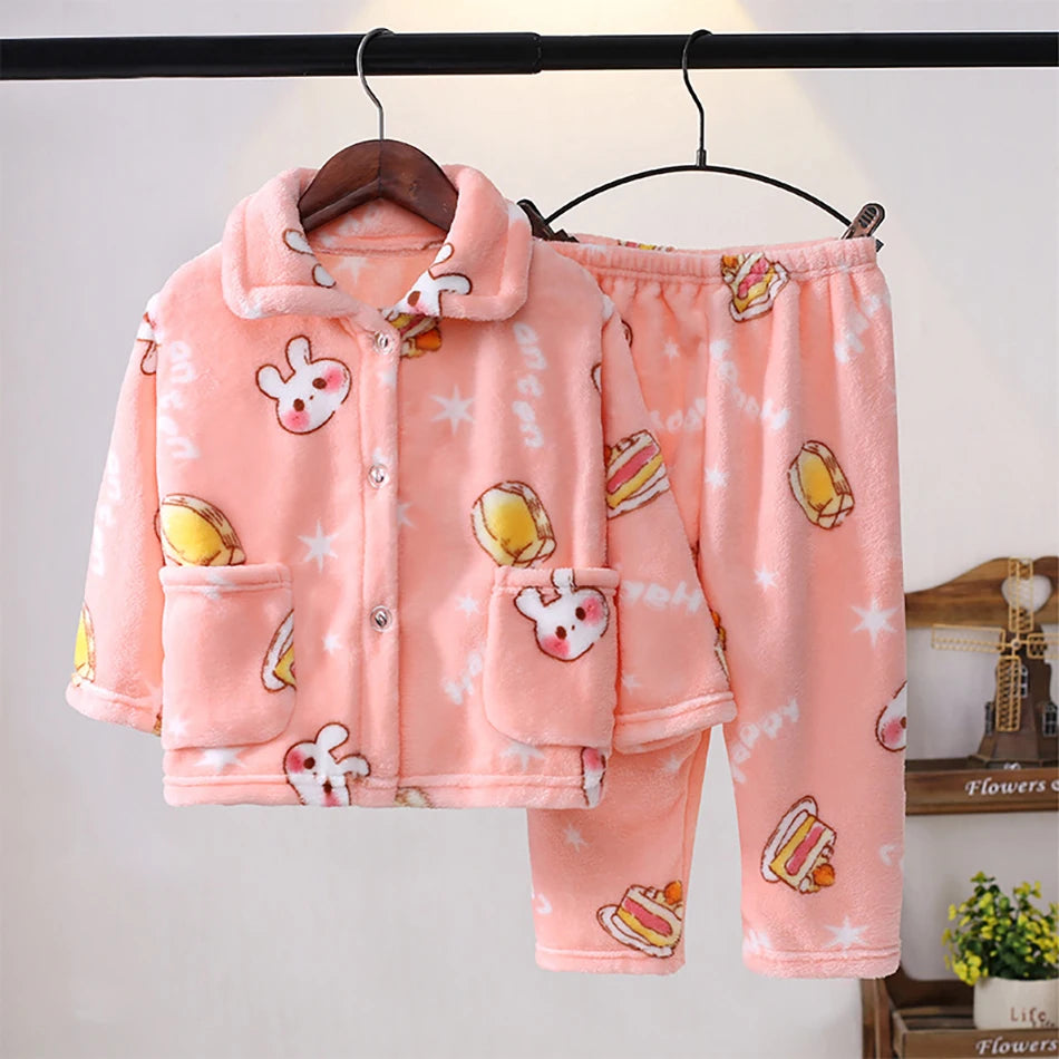 Pijama infantil de forro polar coral – Edades de 3 a 10 años
