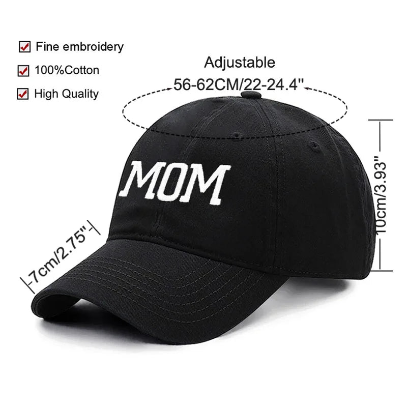Embroidered Cotton Baseball Cap MOM and DAD Multivariant