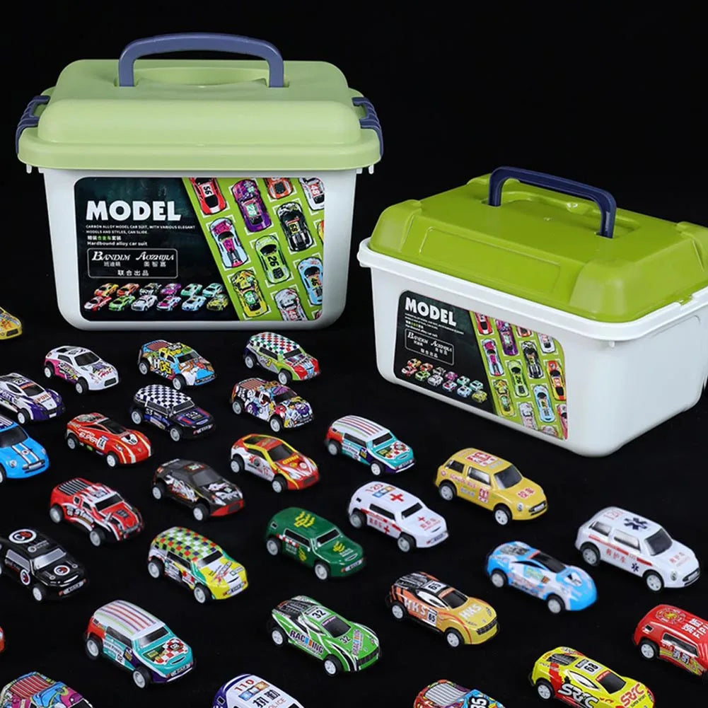Coffret de voitures avec boîte de rangement – Cadeau pour enfants