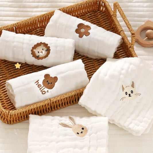 6 Layer Cotton Embroidered Baby Burp Cloth multivariant