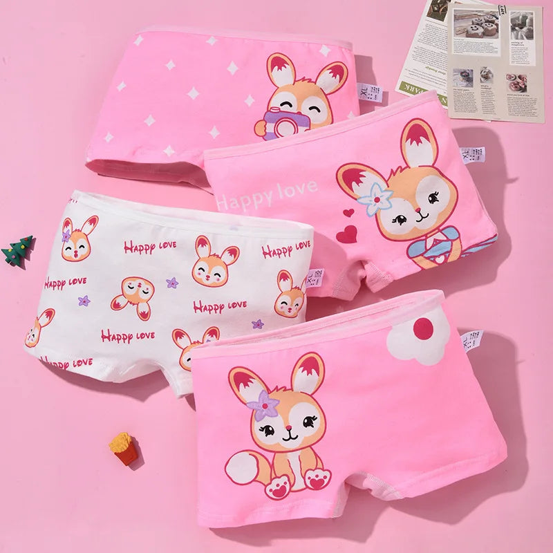 Girls Mermaid Cotton Boxer Pack 4 Pcs – Ages 2–10