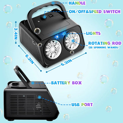 Portable Automatic Bubble Machine with LEDs multivariant