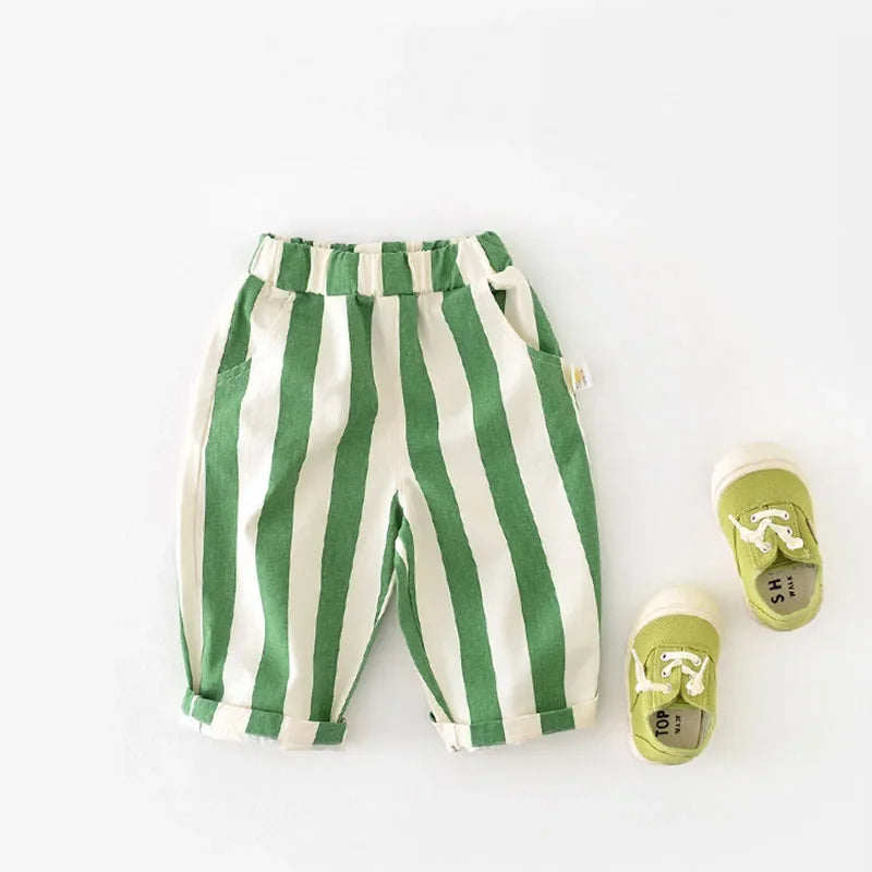 Kids Loose Striped Pants – Soft Casual Trousers