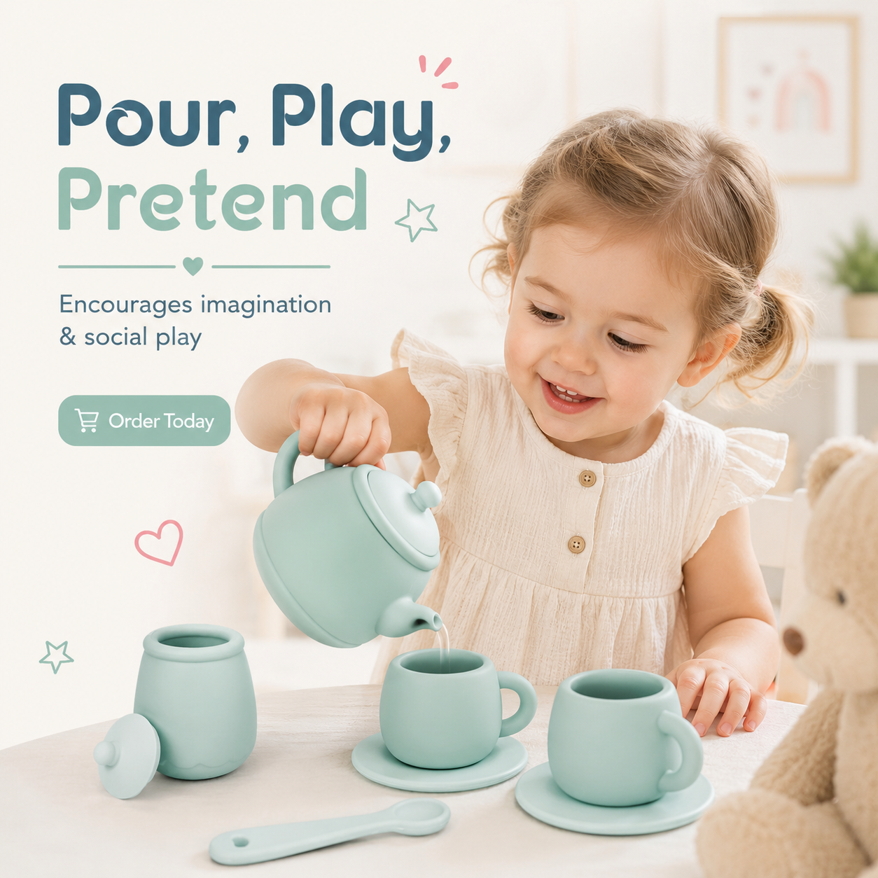Tea Set Silicone Toy