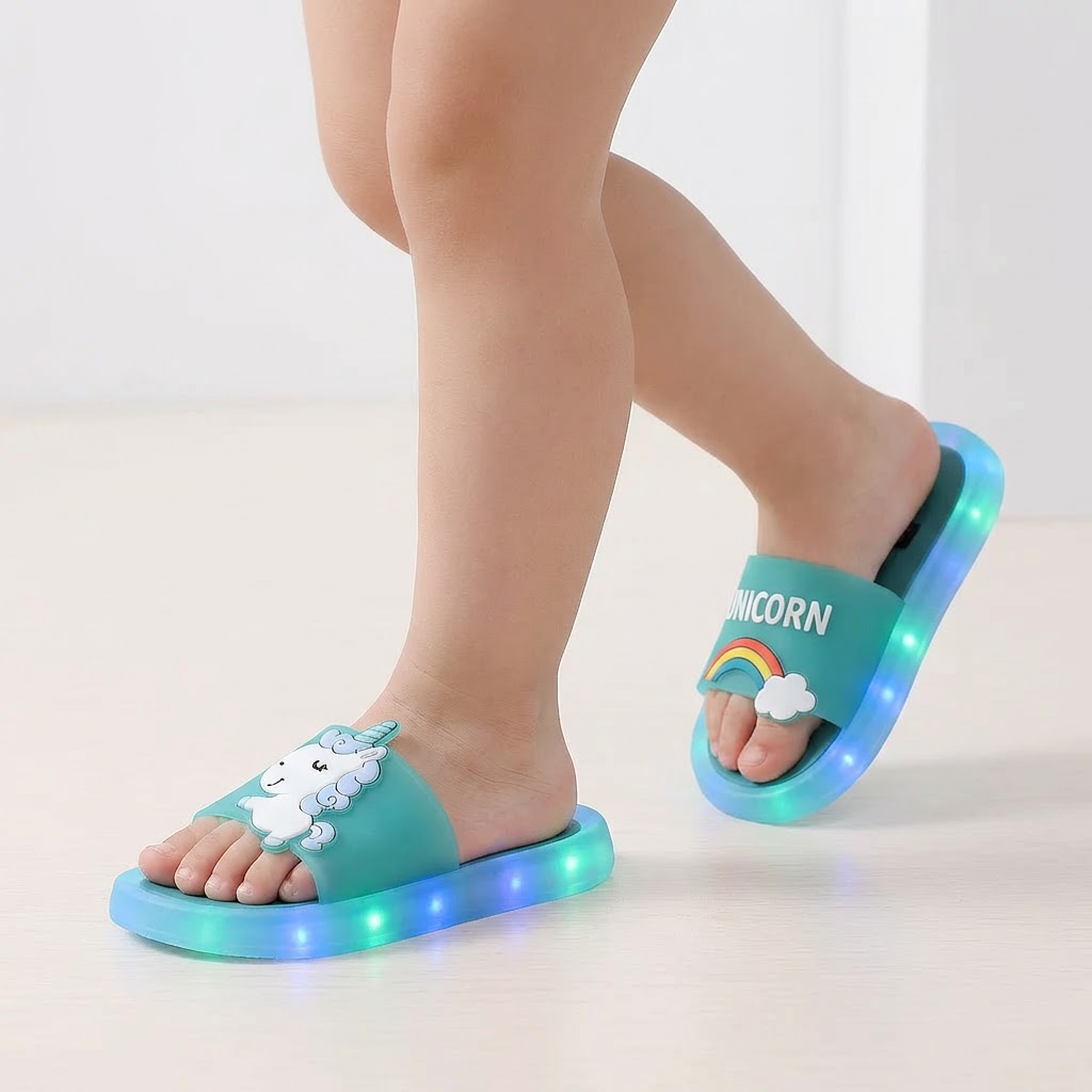 Unicorn LED Light-Up Slippers – Ages 1–8