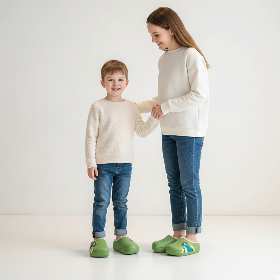 Plush Waterproof Slippers – Ages 2 to Adults