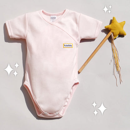Body Kimono Manga Corta Rosa Bebé