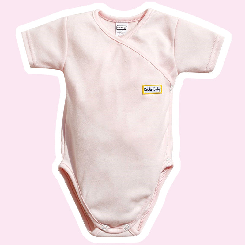 Body Kimono Manga Corta Rosa Bebé