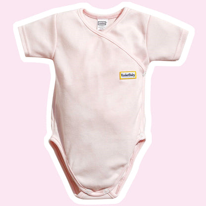 Body Kimono Manga Corta Rosa Bebé