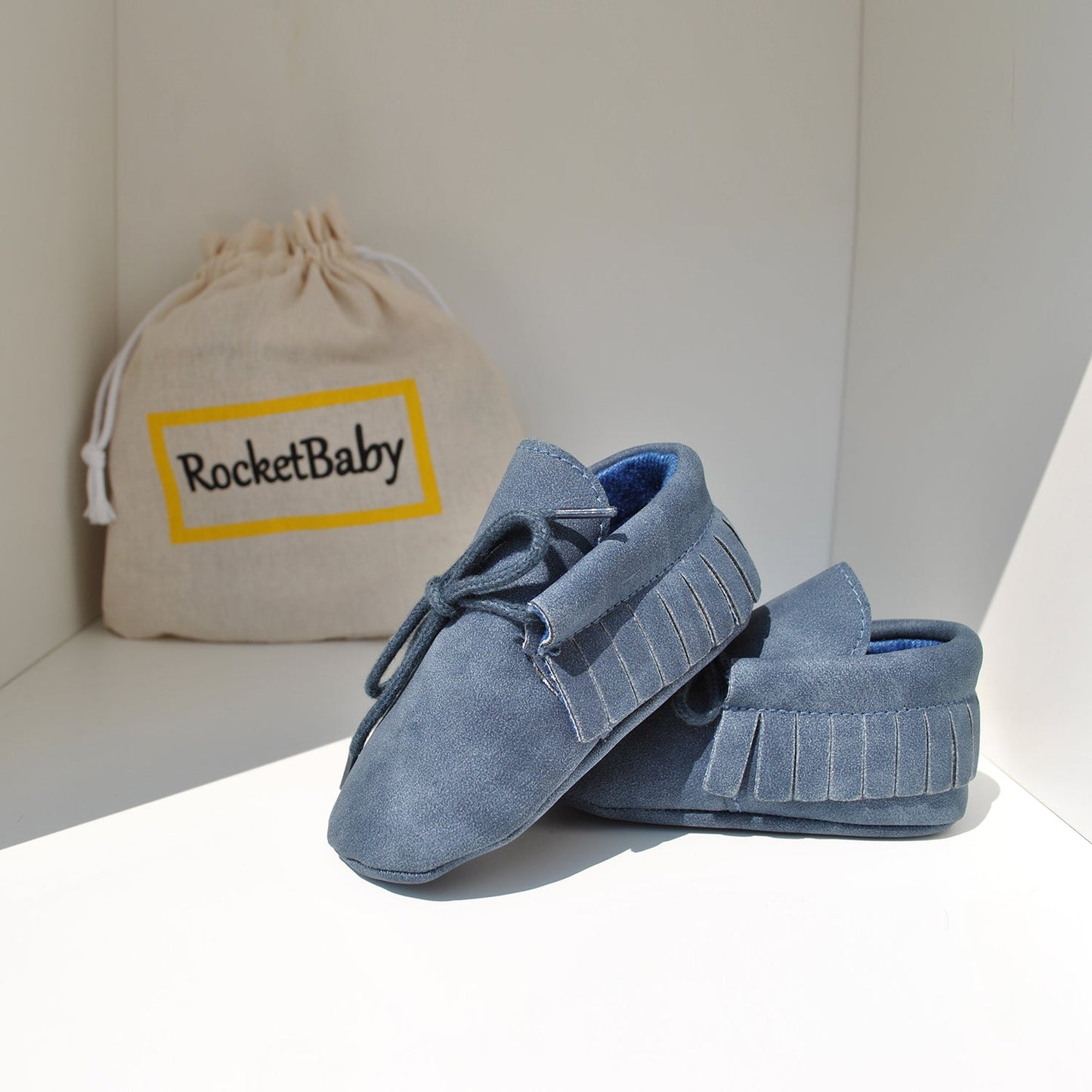 Mocassini Suola Morbida Baby Blu Scuro