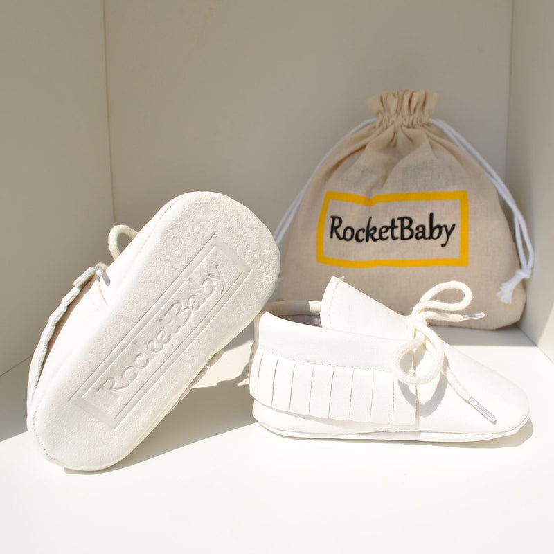 Moccasins Soft Sole Baby White