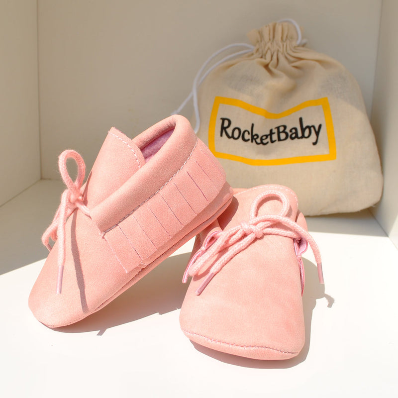 Moccasins Soft Sole Baby Light Pink