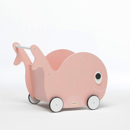 Juguete de Empuje y Guarda juguetes para niños pequeños Whale Paris Pink