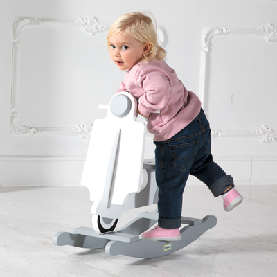Rocking Toy Scooter Diamond White and Grey