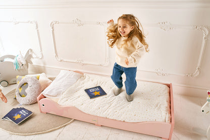 Low Kids Bed Montessori Pink Whale