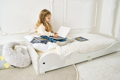 Low Kids Bed Montessori Grey Whale