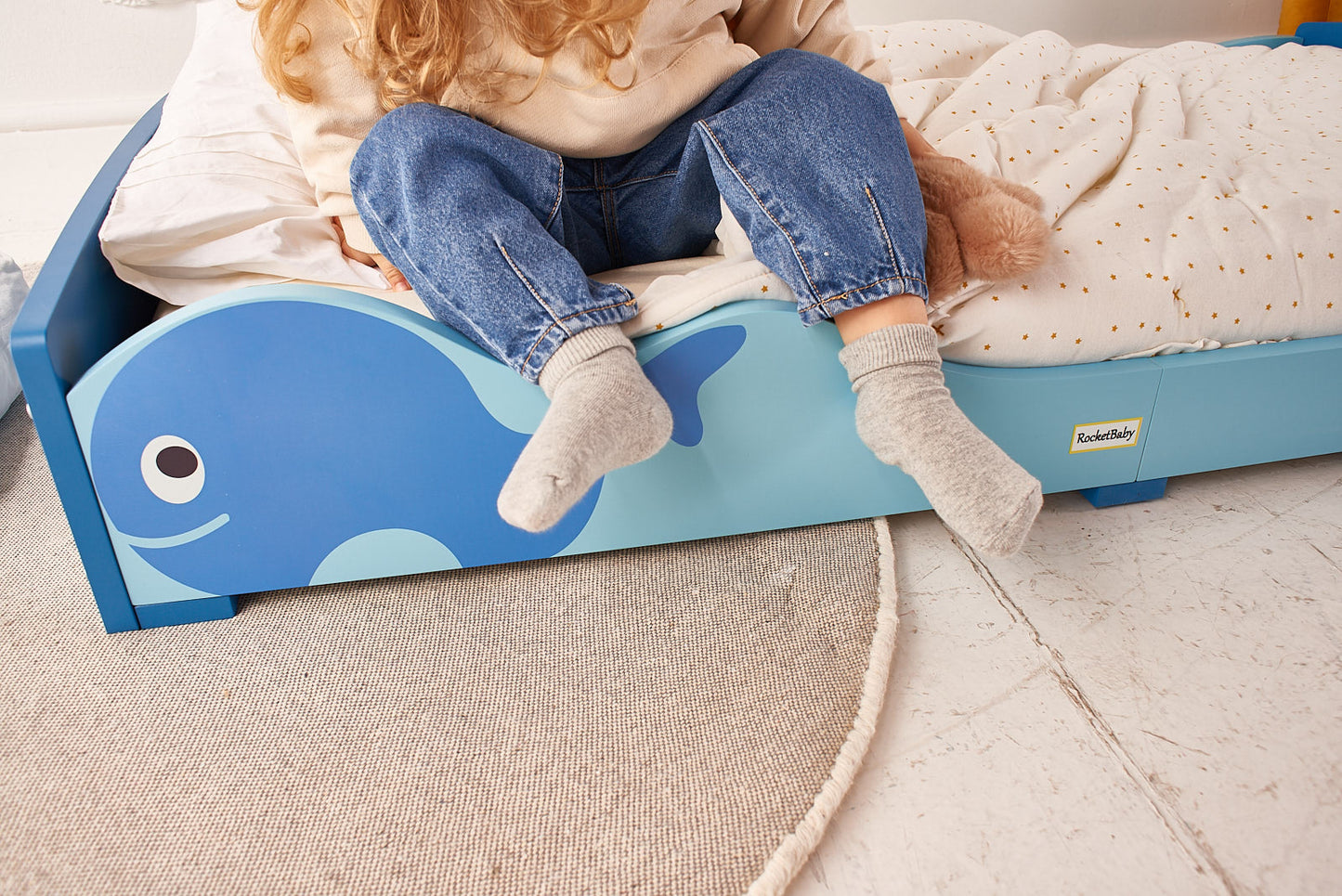 Lettino Bambino Basso Montessori Balena Blu