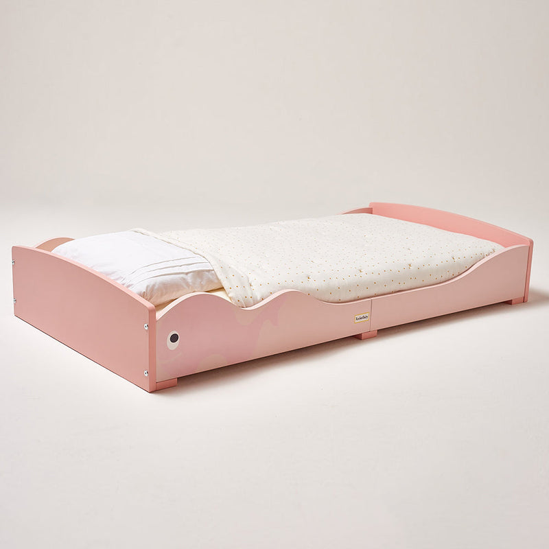 Low Kids Bed Montessori Pink Whale