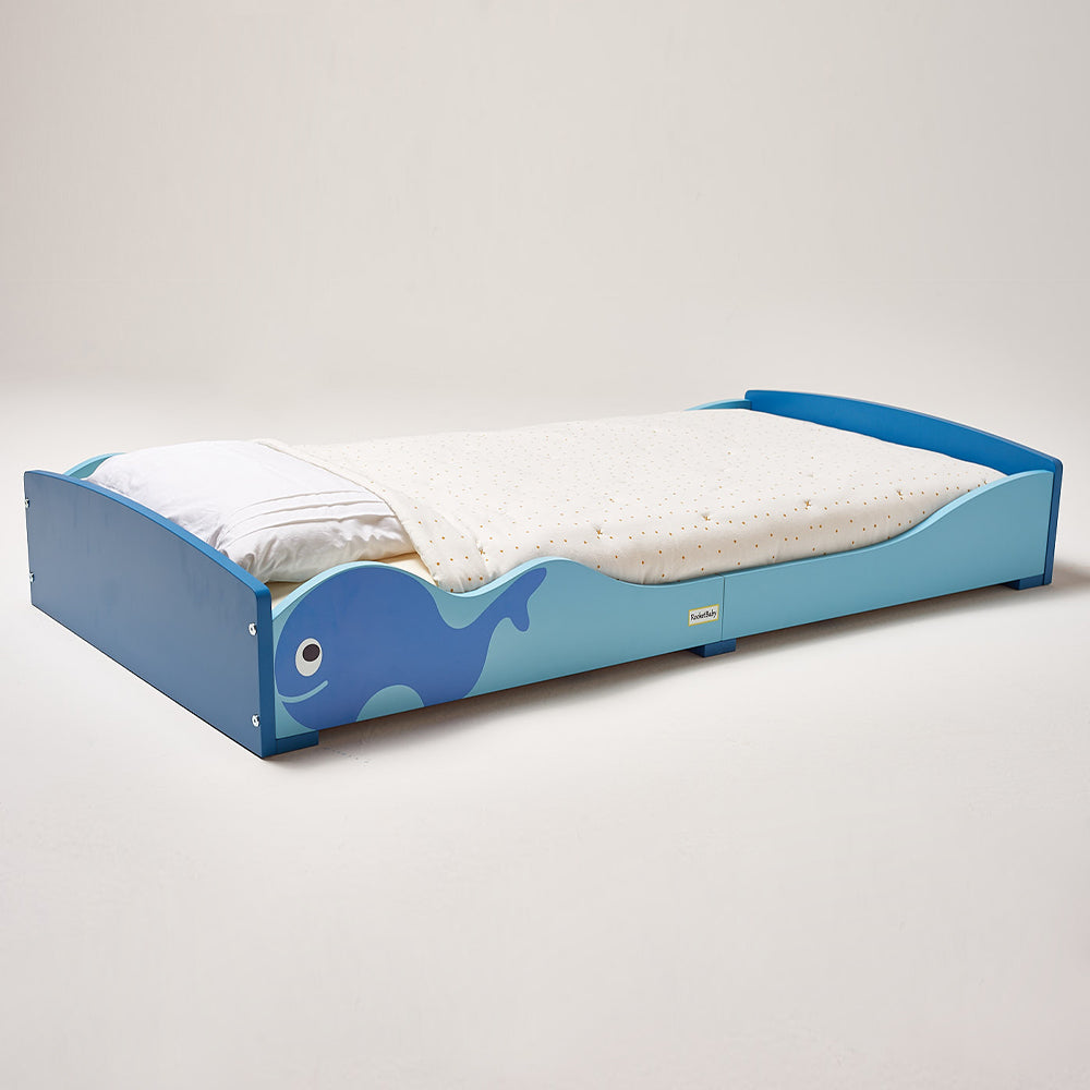 Low Kids Bed Montessori Blue Whale