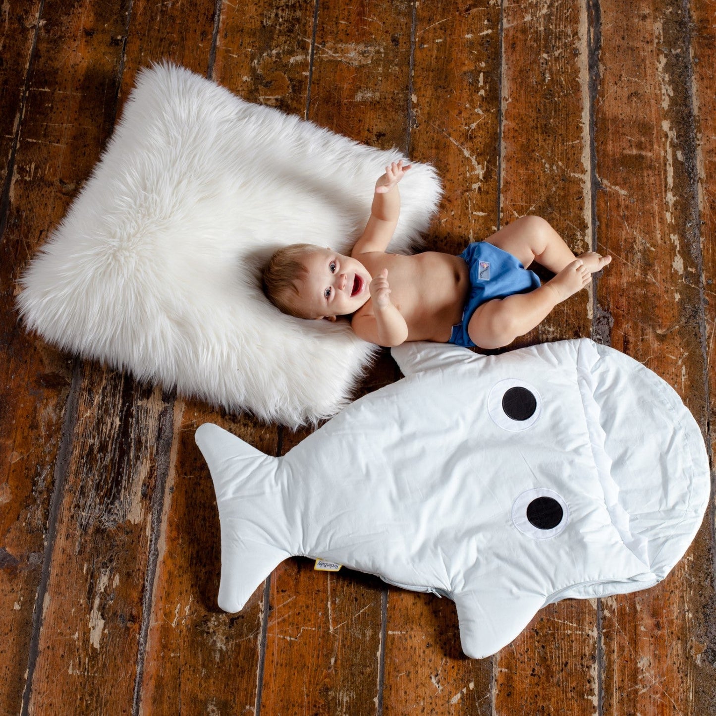 Sleeping Bag Whale Light Grey