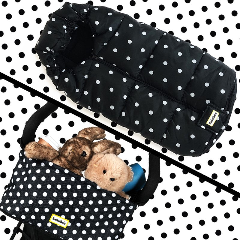 Stroller Footmuff Igloo Dots Black